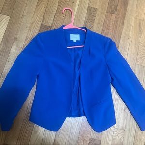 Ann Taylor LOFT Womens Xs Blazer Royal Blue Open Front Jacket. Polyester Mix.